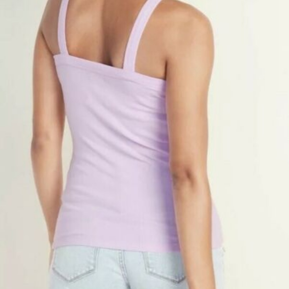 Slim-Fit Square-Neck Rib-Knit Tank for Wome - Picture 4 of 6